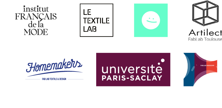 Textile et numérique, un événement en partenariat avec Le TextileLab, L'Institut Français de la Mode, DataPaulette, Artilect, Université Paris Saclay FabLab Digiscope, Homemakers.